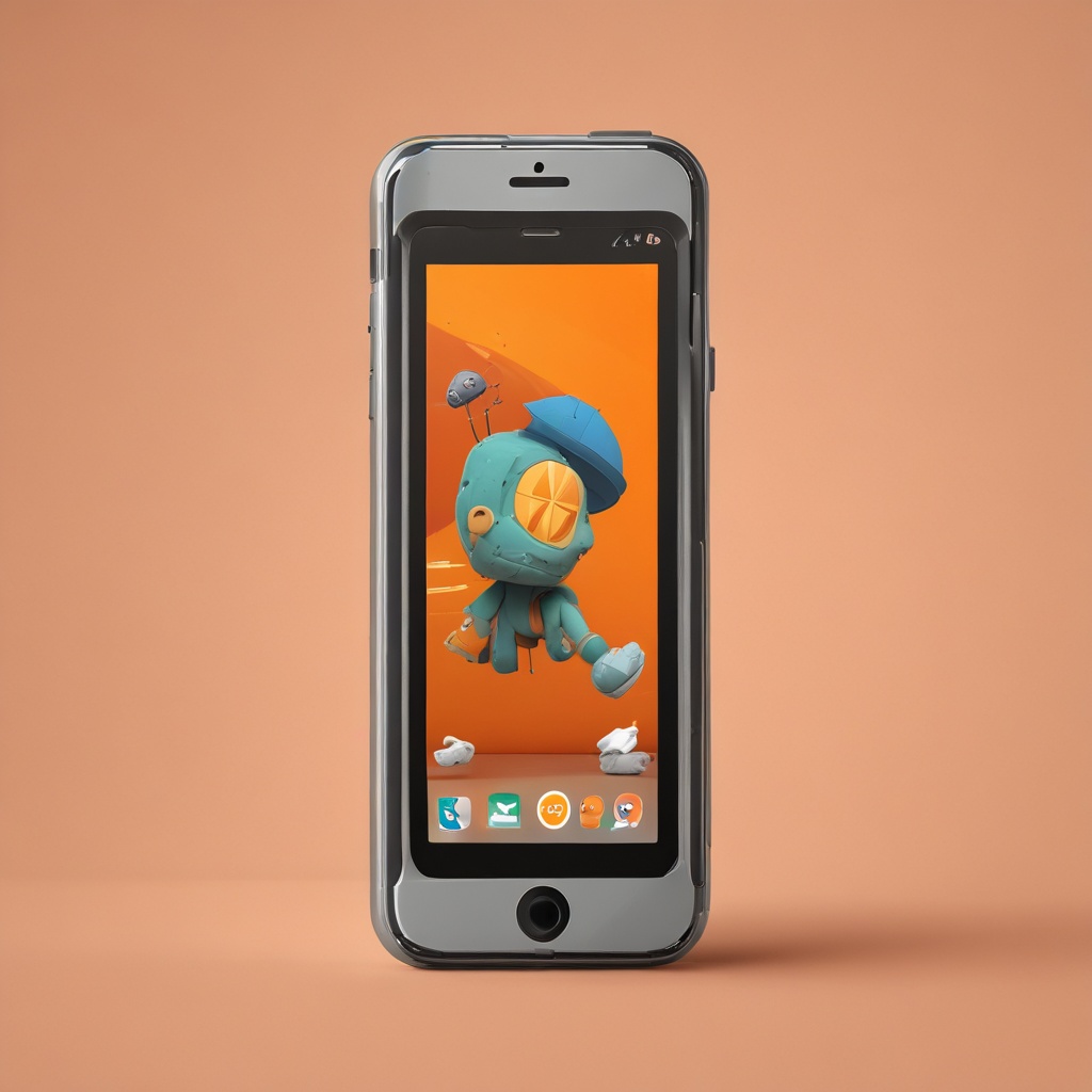 Bizz Buzz smartphone against an orange background